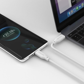 4smarts USB-C / USB-C Silikon-Kabel High Flex 60W 1.5m Wei