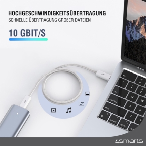 4smarts USB-C Kabel PremiumCord 240W 1.5m. wei