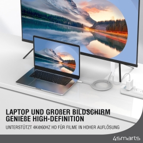 4smarts USB-C auf HDMI Kabel PD 2m. wei