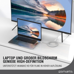 4smarts USB-C auf Display Port Kabel 2m. wei