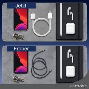 4smarts USB-C Magnetisches Kabel RollUp 1.5m. wei