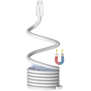 4smarts USB-C Magnetisches Kabel RollUp 1.5m. wei