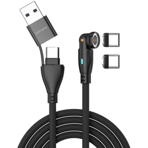 4smarts USB-C/A 540 Magnetkabel GravityCord 100W 1.8m schwarz