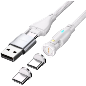 4smarts USB-C/A 540 Magnetkabel GravityCord 100W 1.8m wei