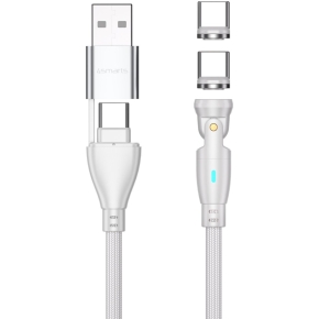 4smarts USB-C/A 540 Magnetkabel GravityCord 100W 1.8m wei