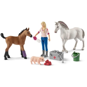 Schleich Farm World 42486 Arztbesuch bei Stute und Fohlen