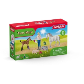 Schleich Farm World 42486 Arztbesuch bei Stute und Fohlen