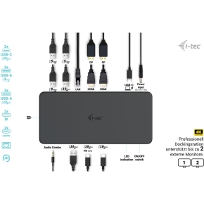 D I-TEC USB-C Thunderbolt 3 Dual 4K Docking Station