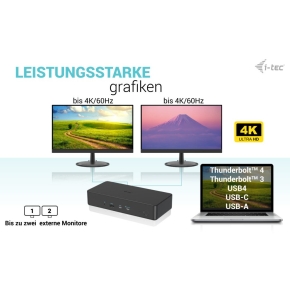 D I-TEC USB-C Thunderbolt 3 Dual 4K Docking Station