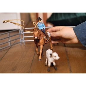 Schleich Farm World 42577 Team Roping mit Cowgirl