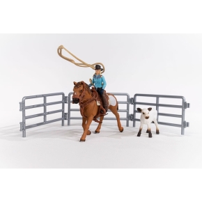 Schleich Farm World 42577 Team Roping mit Cowgirl