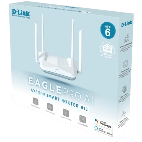 D-Link R15 EAGLE PRO AI AX1500 Smart Router. Wi-Fi 6. IEEE 802
