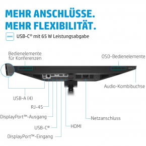 60,5cm/23,8 (1920x1080) HP E24m G4 16:9 5ms USB-C VGA HDMI DP Speaker Full HD Black