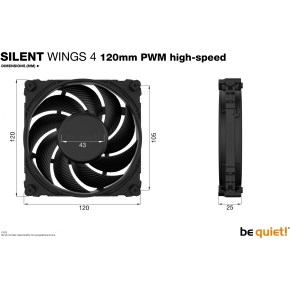 120mm be quiet! SILENT WINGS 4 PWM high-speed