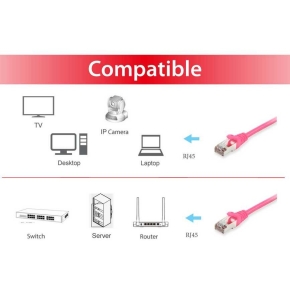 Equip Patchkabel Cat6 S/FTP 2xRJ45 0.50m pink LSZH Polybeutel