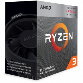 AMD AM4 Ryzen 3 Box 4 Core 3200G 3,6 GHz MAX Boost 4,0GHz 4MB Cache 65W Radeon Vega 8 Graphic with Wraith Stealth Cooler 12nm
