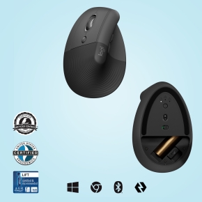 Logitech Lift Vertical Ergonomic Mouse - Vertikal für Linkshänder