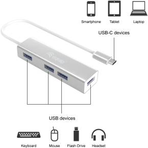 Equip USB-Hub 4-Port 3.2/C->4x3.0 5Gbps o.Netzteil si
