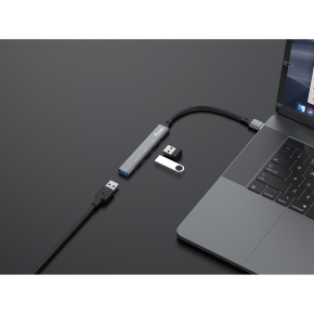 Equip USB-Hub 4-Port 3.0 ->1x3.0 3x2.0 5Gbps o.Netzteil gr