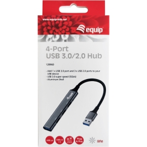 Equip USB-Hub 4-Port 3.0 ->1x3.0 3x2.0 5Gbps o.Netzteil gr