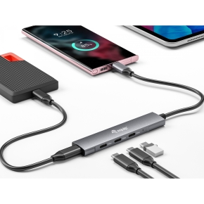 Equip USB-Hub 4-Port 3.2/C->4x3.0 5Gbps o.Netzteil gr