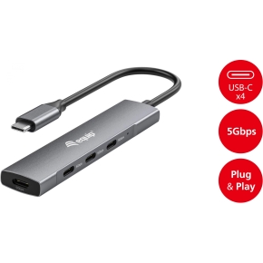 Equip USB-Hub 4-Port 3.2/C->4x3.0 5Gbps o.Netzteil gr