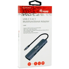 Equip Dock USB-C->HDMI.3xUSB3.0.100WPD 25cm gr