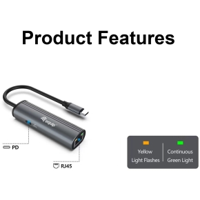 Equip Dock USB-C->GbE.100WPD3.0 15cm gr