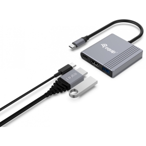 Equip Dock USB-C->HDMI.USB-A.100WPD 25cm gr