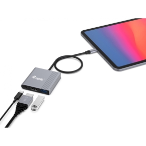 Equip Dock USB-C->HDMI.USB-A.100WPD 25cm gr