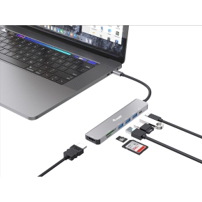 Equip Dock USB-C->HDMI.3xUSB3.0.SD/TF.100WPD 25cm si