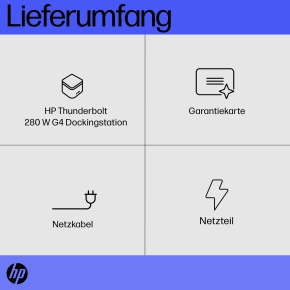 D HP Thunderbolt 280W G4 Dock with Combo Cable für Notebook und mobile Workstation