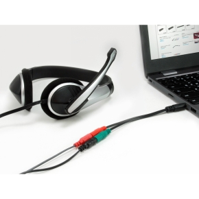 Equip Audiokabel 3.5mm 1x/2x St/Bu 0.15m Y-Kabel