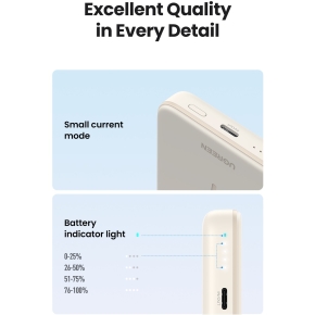 10000mAh Mini Powerbank Wireless 20W with MagSafe white