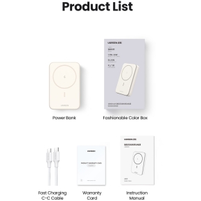 10000mAh Mini Powerbank Wireless 20W with MagSafe white