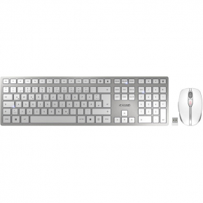 Cherry DW 9100 Slim - Tastatur-und-Maus-Set wireless white/silver QWERTZ DE