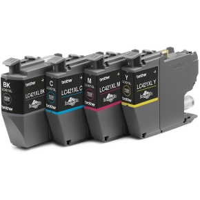 Brother 4-pack of Black Cyan Magenta and Yellow 500-page high capacity ink cartridges for DCP-J1050DW MFC-J1010DW and DCP-J11