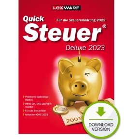 Lexware Quicksteuer Deluxe 2023 1 Device, bis zu 5 Steuererklärungen - ESD-DownloadESD