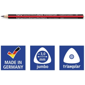 STAEDTLER Bleistift Tradition Jumbo HB Dreikantform 2Stk. retail