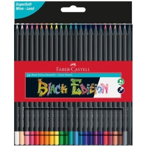 FABER-CASTELL Buntstifte Black Edition 24er Kartonetui