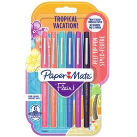 PAPER MATE Faserschreiber Flair M 0.7mm Tropical Vacat. 6er Blister