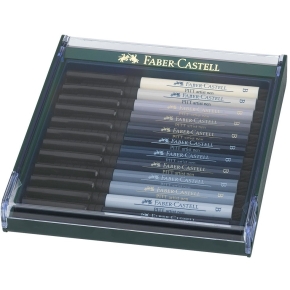 FABER-CASTELL Tuschestift Pitt Artist Pen B 12x grau