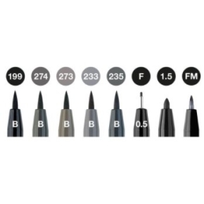 FABER-CASTELL Tuschest. Pitt Artist Pen Grey&Black 8er