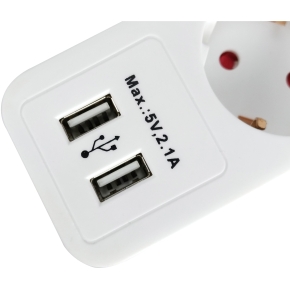 Equip Steckdosenleiste 5-fach Schuko 1.5m Kabel.2xUSB.Schutz