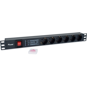 Equip Steckdosenleiste 19(1HE)6fach mit Schuko + Schalt Alu