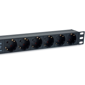 Equip Steckdosenleiste 19(1HE)6fach mit Schuko + Schalt Alu