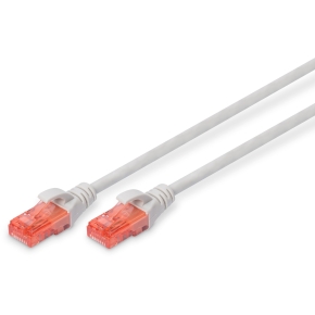 DIGITUS Patchkabel Cat6 U/UTP 2xRJ45 1.0m grau Hebelschutz Polybeutel