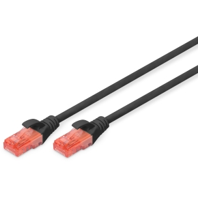DIGITUS Patchkabel Cat6 U/UTP 2xRJ45 5.0m schw Hebelschutz Polybeutel