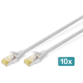 DIGITUS CAT 6A S/FTP Patchkabel. 10 Stück. 2m. grau