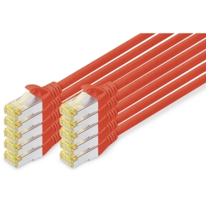 DIGITUS CAT 6A S/FTP Patchkabel. 10 Stück. 2m. rot